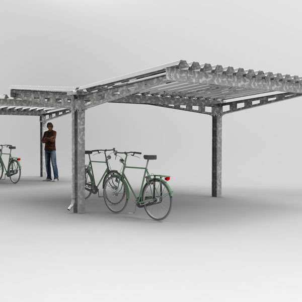 Shelters, Canopies, Walkways and Bin Stores | Cycle Shelters | FalcoHoth Double-Sided Cycle Canopy | image #2 |  