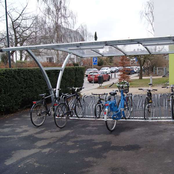 Shelters, Canopies, Walkways and Bin Stores | Cycle Shelters | FalcoRail-Low Double-Sided Cycle Shelter | image #2 |  
