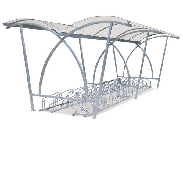 Shelters, Canopies, Walkways and Bin Stores | Cycle Shelters | FalcoLite Double-Sided Cycle Shelter | image #1 |  