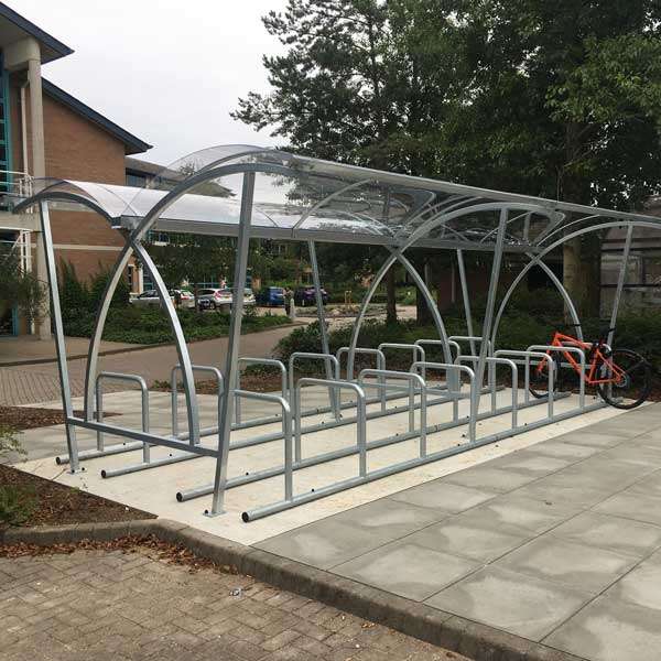 Shelters, Canopies, Walkways and Bin Stores | Cycle Shelters | FalcoLite Double-Sided Cycle Shelter | image #3 |  