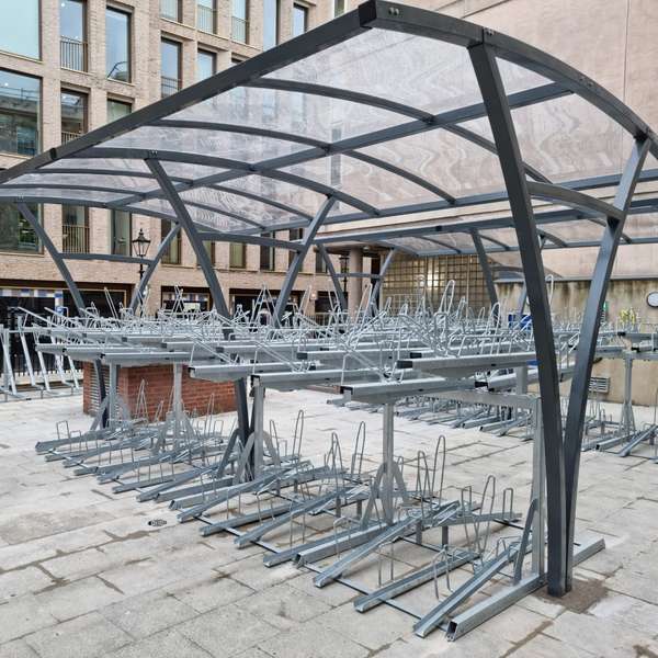 Cycle Parking | Compact Cycle Parking | FalcoLevel-Eco Two-Tier Cycle Parking | image #8 |  St Barts Hospital Two-Tier Cycle Parking