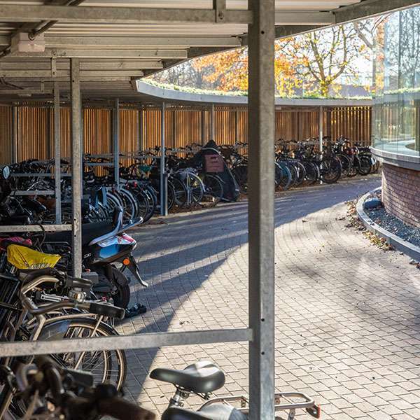 Shelters, Canopies, Walkways and Bin Stores | Cycle Shelters | FalcoZan-180 Cycle Shelter | image #12 |  The Switch, Nieuwegein, Cycle Parking