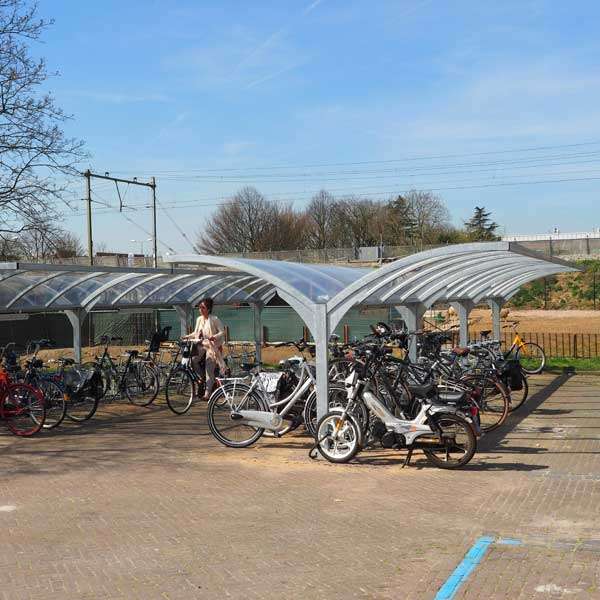 Shelters, Canopies, Walkways and Bin Stores | Cycle Shelters | FalcoGamma Double-Sided Cycle Shelter | image #3 |  