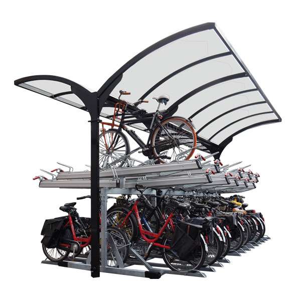 Shelters, Canopies, Walkways and Bin Stores | Cycle Shelters | FalcoGamma Double-Sided Cycle Shelter | image #12 |  