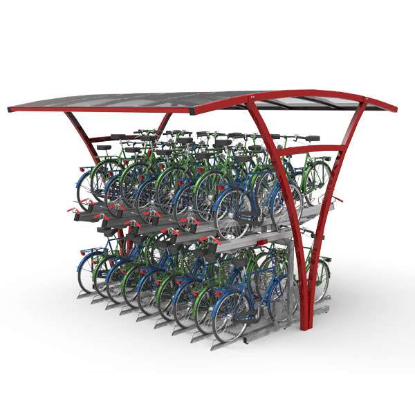 Cycle Hubs | Cycle Hub Designs | FalcoRail Double-Sided Cycle Shelter | image #1 |  