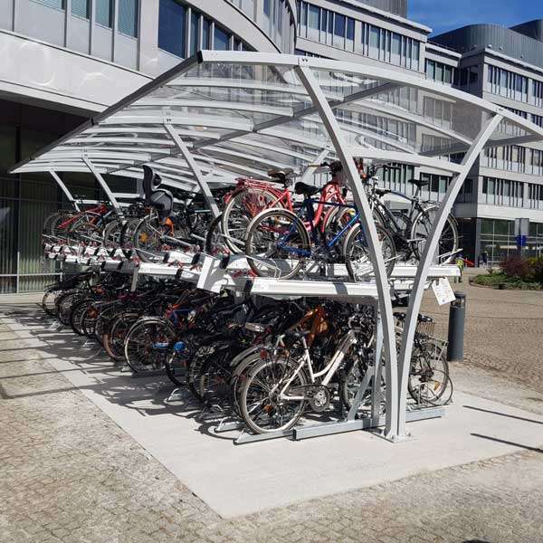 Shelters, Canopies, Walkways and Bin Stores | Cycle Shelters | FalcoRail Double-Sided Cycle Shelter | image #3 |  