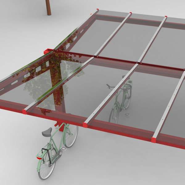 Shelters, Canopies, Walkways and Bin Stores | Cycle Shelters | FalcoHoth Double-Sided Cycle Canopy | image #4 |  