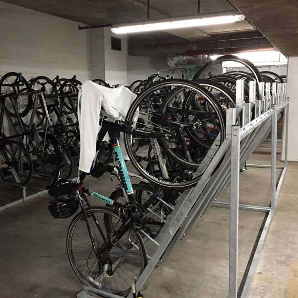 Semi Vertical Cycle Rack - The Bike Storage Company