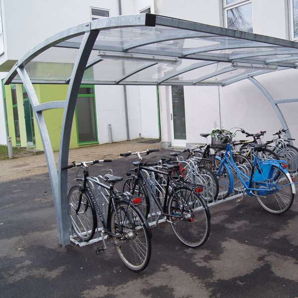 Cycle Hubs | Cycle Hub Designs | FalcoRail-Low Double-Sided Cycle Shelter | image #3 |  