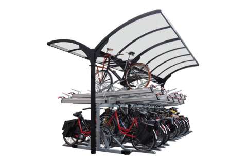 FalcoGamma 2Hi double-sided shelter for Two Tier Cycle Racks