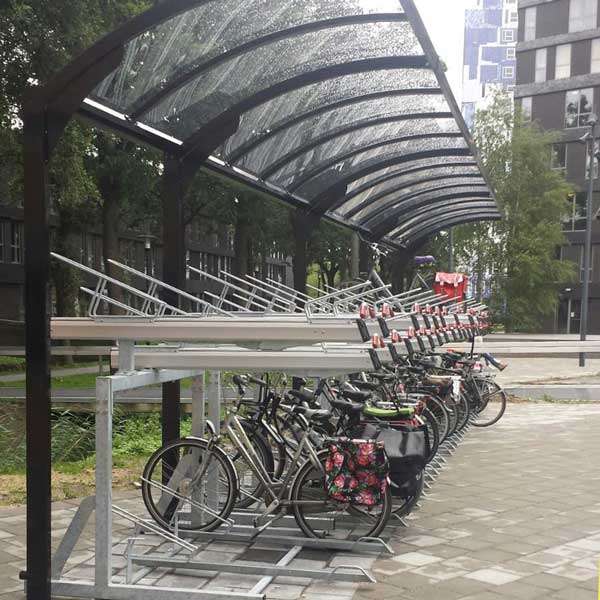 Shelters, Canopies, Walkways and Bin Stores | Shelters for Two-Tier Cycle Racks | FalcoGamma 2Hi single-sided shelter for Two Tier Cycle Racks| shelter-two-tier-cycle-rack-cycle-parking Shelters, Canopies, Walkways and Bin Stores | Shelters for Two-Tier Cycle Racks | FalcoGamma 2Hi single-sided shelter for Two Tier Cycle Racks | image #2 | shelter-two-tier-cycle-rack-cycle-parking