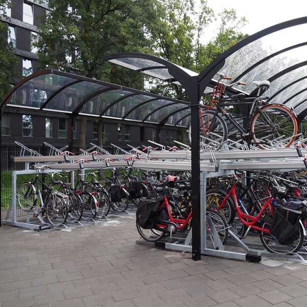 FalcoGamm single-sided shelter for Two Tier Cycle Racks | Falco UK LTD