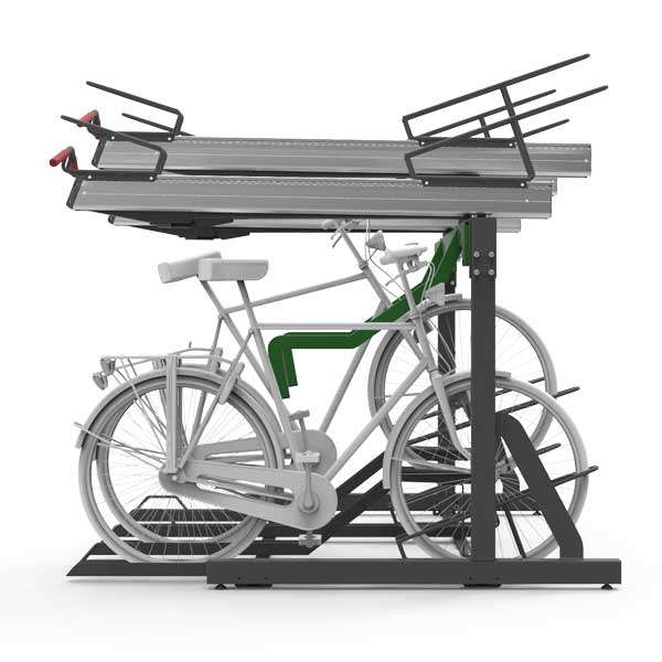 Cycle Parking | e-Bike Cycle Charging | FalcoLevel-Premium+ Two-Tier Cycle Rack for e-Bikes | image #3 |  