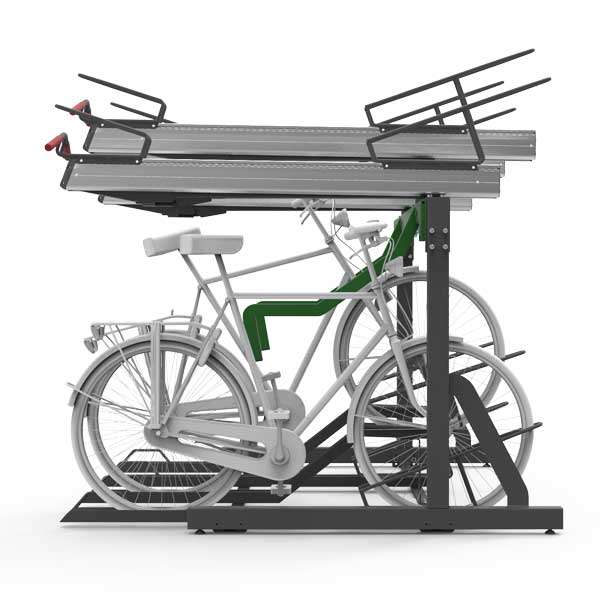 Cycle Parking | e-Bike Cycle Charging | FalcoLevel-Premium+ Two-Tier Cycle Rack for e-Bikes | image #4 |  