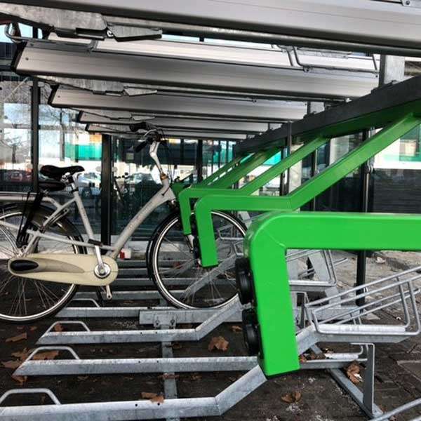 Cycle Parking | e-Bike Cycle Charging | FalcoLevel-Premium+ Two-Tier Cycle Rack for e-Bikes | image #6 |  