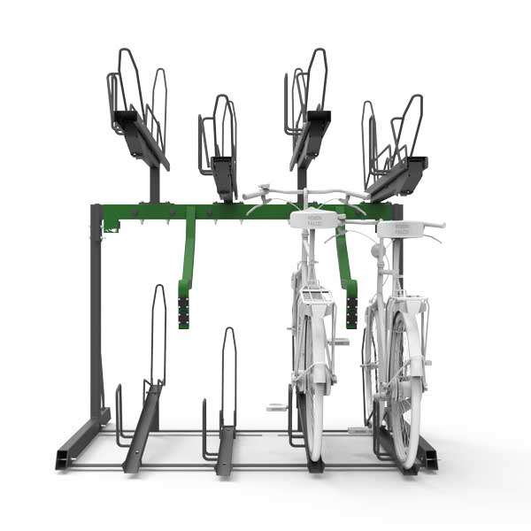 Cycle Parking | e-Bike Cycle Charging | FalcoLevel-Eco Two-Tier Cycle Rack for e-Bikes | image #2 |  