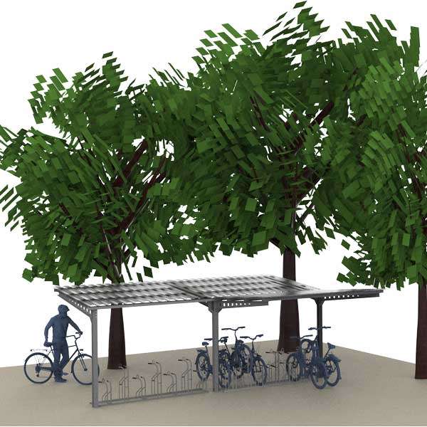 Shelters, Canopies, Walkways and Bin Stores | Cycle Shelters | FalcoAndo Double-Sided Cycle Shelter Shelters, Canopies, Walkways and Bin Stores | Cycle Shelters | FalcoAndo Double-Sided Cycle Shelter | image #3 |