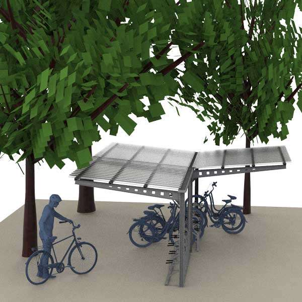 Shelters, Canopies, Walkways and Bin Stores | Cycle Shelters | FalcoAndo Double-Sided Cycle Shelter | image #4 |  
