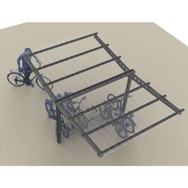 Shelters, Canopies, Walkways and Bin Stores | Cycle Shelters | FalcoAndo Double-Sided Cycle Shelter Shelters, Canopies, Walkways and Bin Stores | Cycle Shelters | FalcoAndo Double-Sided Cycle Shelter | image #8 |