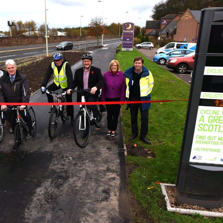 Cyclists Celebrate Cycle Counter Switch on in Inverness!