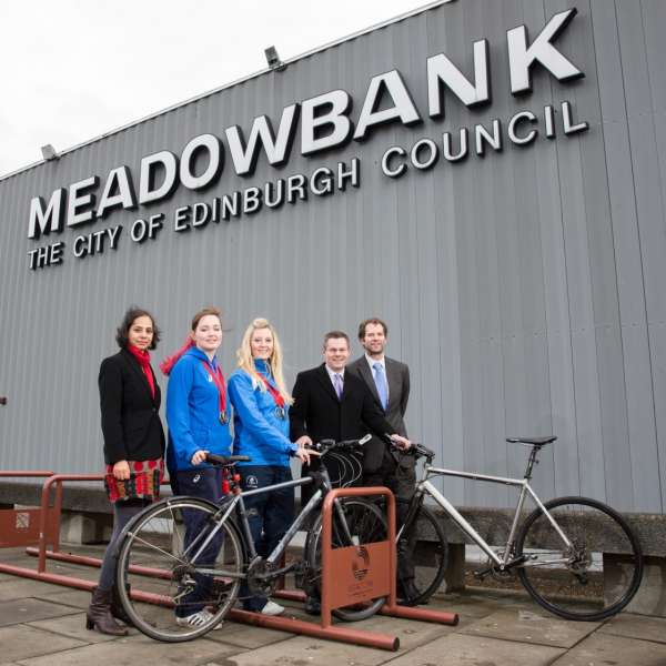 Glasgow 2014 Silver Medallists Welcome Falco Legacy Cycle Racks at Meadowbank Stadium!