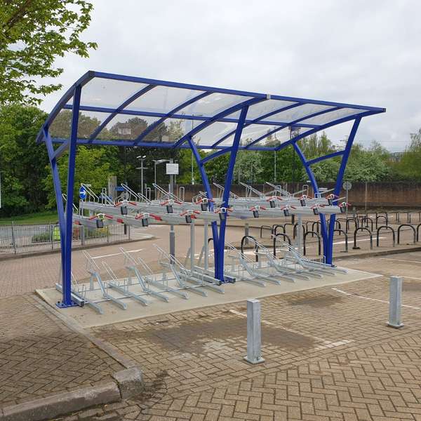 Shelters, Canopies, Walkways and Bin Stores | Canopies and Walkways | FalcoRail Cycle Shelter | image #7 |  Cycle Shelter