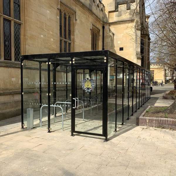 Shelters, Canopies, Walkways and Bin Stores | Shelters for Two-Tier Cycle Racks | Falco Cycle Hub | image #13 |  Bedford Cycle Hub