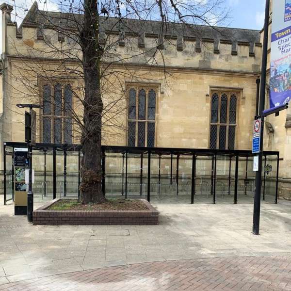 Shelters, Canopies, Walkways and Bin Stores | Shelters for Two-Tier Cycle Racks | Falco Cycle Hub | image #22 |  Bedford Cycle Hub