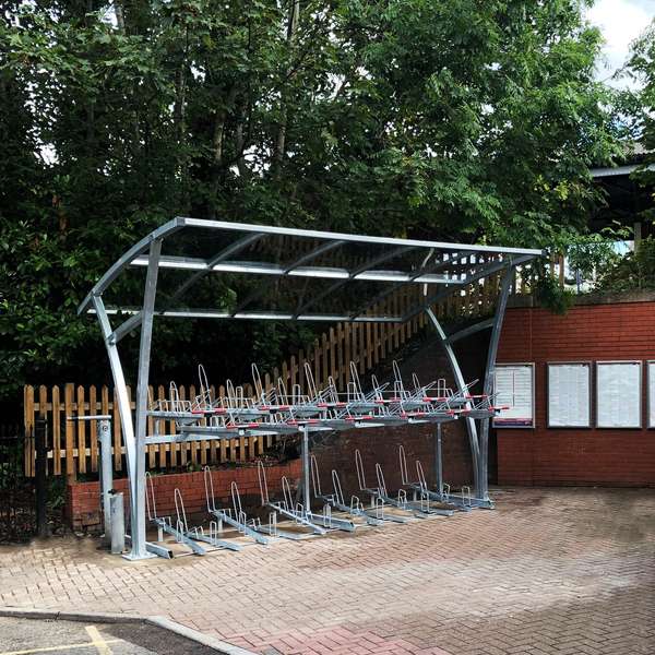 Shelters, Canopies, Walkways and Bin Stores | Canopies and Walkways | FalcoRail Cycle Shelter | image #9 |  Cycle Canopy