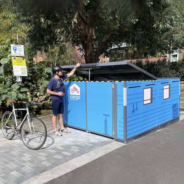 Cycle Parking | Bike Hangars & Cycle Lockers | FalcoCargoBox Cargo Bike Locker | image #5 |  Cargo Bike Locker