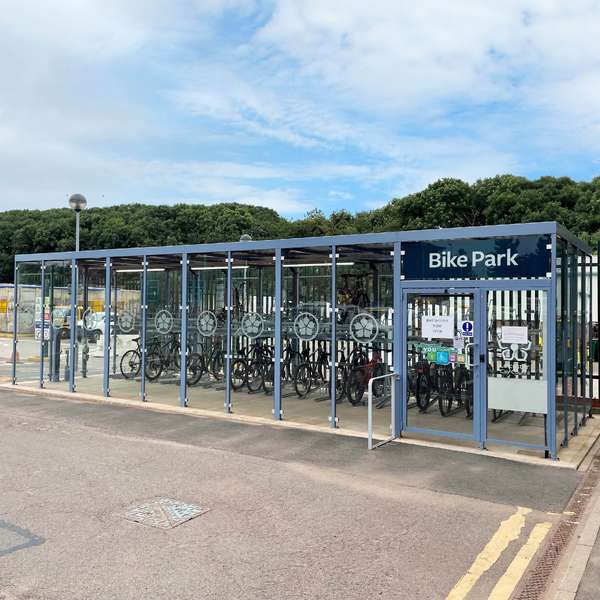 Shelters, Canopies, Walkways and Bin Stores | Shelters for Two-Tier Cycle Racks | Falco Cycle Hub | image #9 |  Cycle Hub