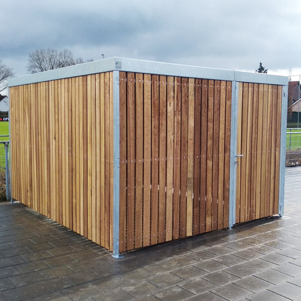 Shelters, Canopies, Walkways and Bin Stores | Bin Stores | FalcoLok-300 Bin Store | image #10 |  Bin Store Hardwood Cladding