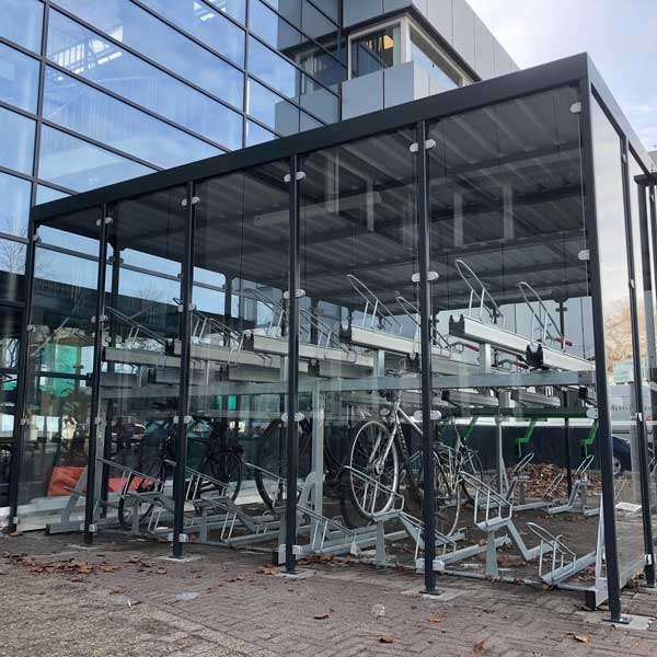 Shelters, Canopies, Walkways and Bin Stores | Cycle Shelters | FalcoLok-600 for Two-Tier Cycle Racks | image #4 |  