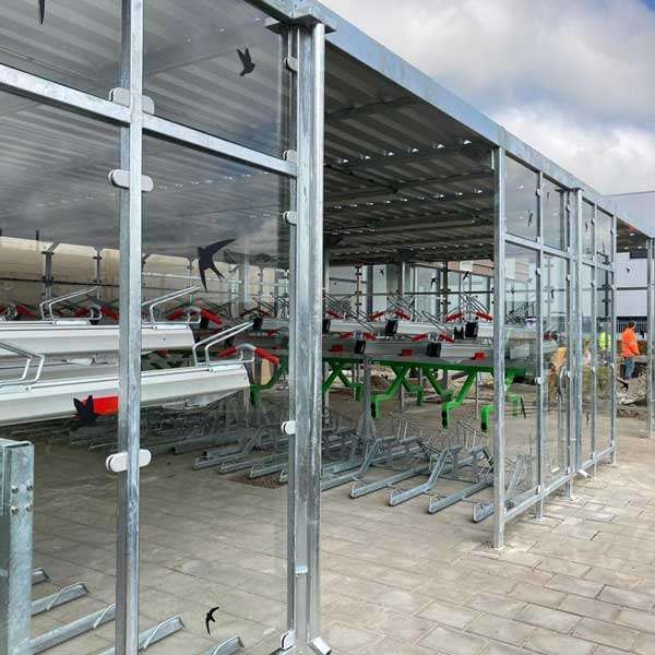 Shelters, Canopies, Walkways and Bin Stores | Shelters for Two-Tier Cycle Racks | FalcoLok-600 for Two-Tier Cycle Racks | image #5 |  