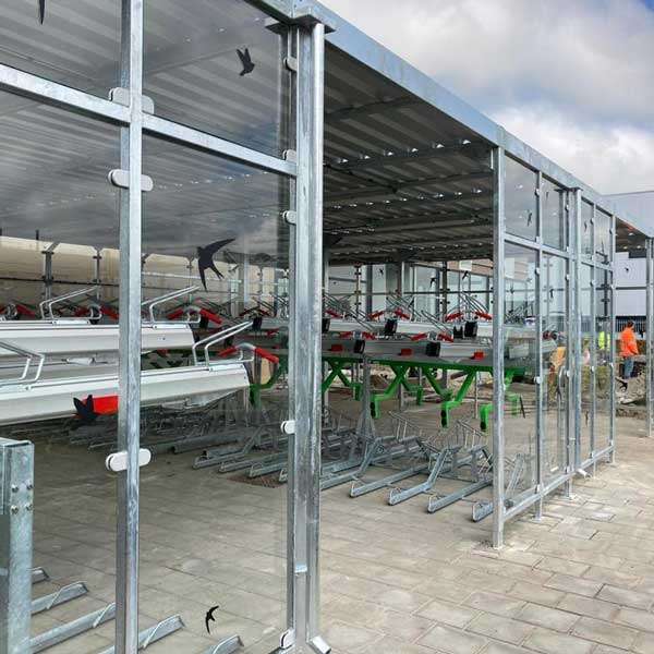 Shelters, Canopies, Walkways and Bin Stores | Cycle Shelters | FalcoLok-600 for Two-Tier Cycle Racks | image #7 |  