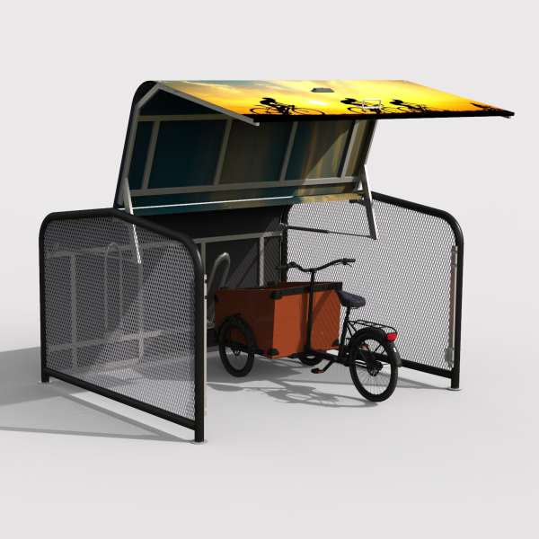 Shelters, Canopies, Walkways and Bin Stores | Cycle Shelters | FalcoPod-Cargo Bike Hangar | image #2 |  FalcoPod-Cargo Bike Hangar