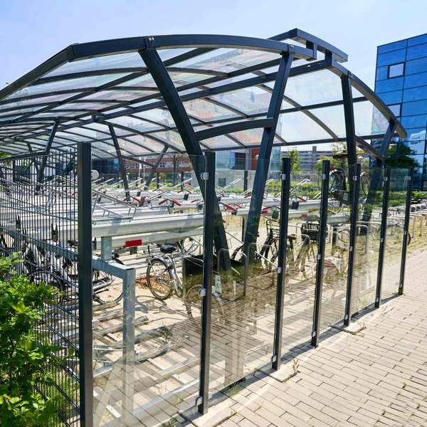 Shelters, Canopies, Walkways and Bin Stores | Shelters for Two-Tier Cycle Racks | FalcoRail Cycle Shelter | image #5 |  Cycle Shelter