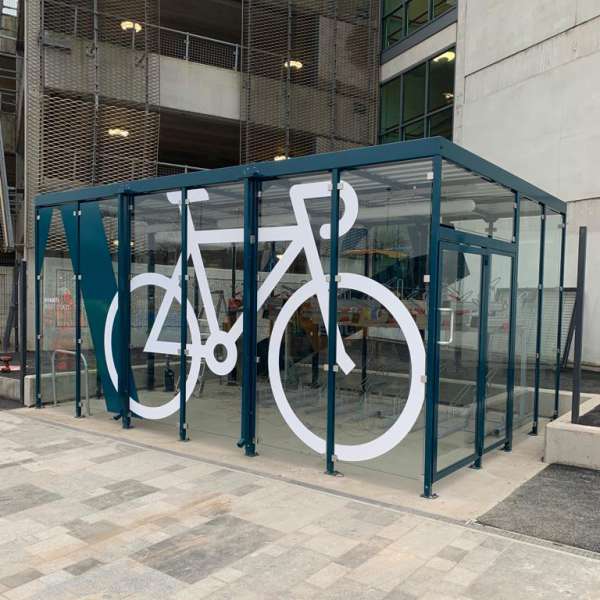 Shelters, Canopies, Walkways and Bin Stores | Shelters for Two-Tier Cycle Racks | Falco Cycle Hub | image #16 |  Runcorn Station Cycle Hub