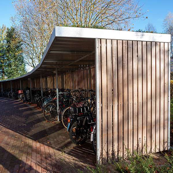 Shelters, Canopies, Walkways and Bin Stores | Cycle Shelters | FalcoZan-180 Cycle Shelter | image #12 |  The Switch, Nieuwegein, Cycle Parking