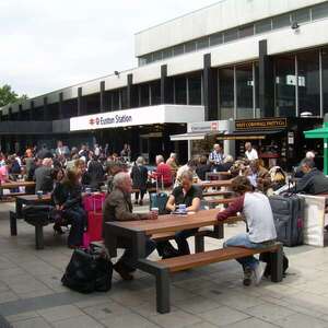 FalcoBloc Picnic Tables at Euston Station