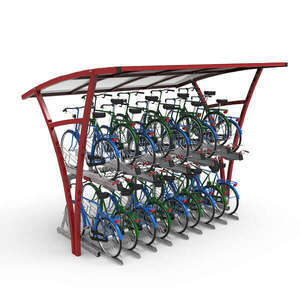 Shelters, Canopies, Walkways and Bin Stores | Shelters for Two-Tier Cycle Racks | FalcoRail Cycle Shelter | image #1|