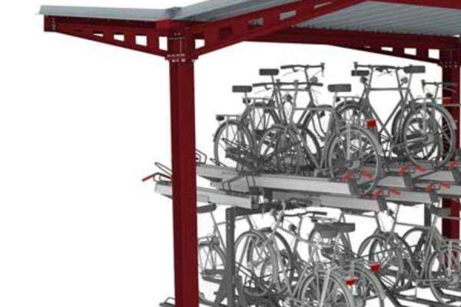 FalcoHoth double-sided shelter for Two Tier Cycle Racks