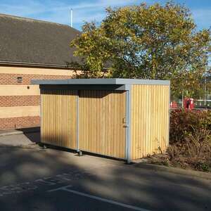 FalcoZan Cycle Shelter with Sliding Gates for the University of Loughborough