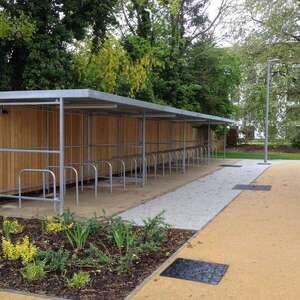 Contemporary FalcoZan-180 Cycle Shelter for Reading University!