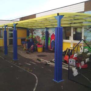 Bespoke FalcoTrustin Walkway Canopy for Topcliffe Primary School