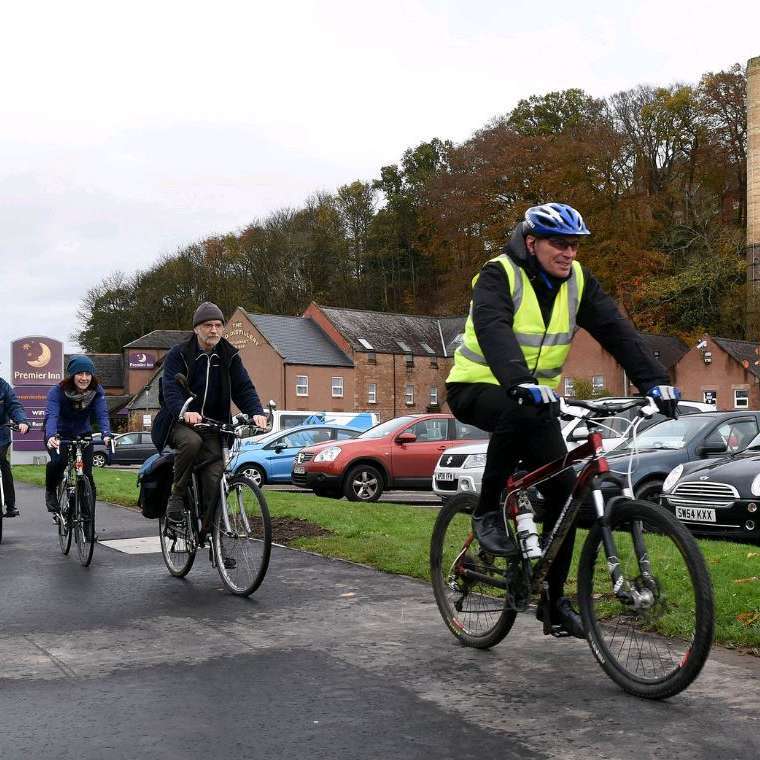 Cyclists Celebrate Cycle Counter Switch on in Inverness!