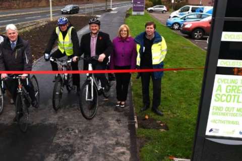 Cyclists Celebrate Cycle Counter Switch on in Inverness!