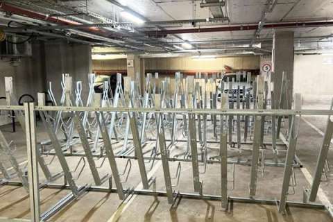 Semi-Vertical Cycle Parking