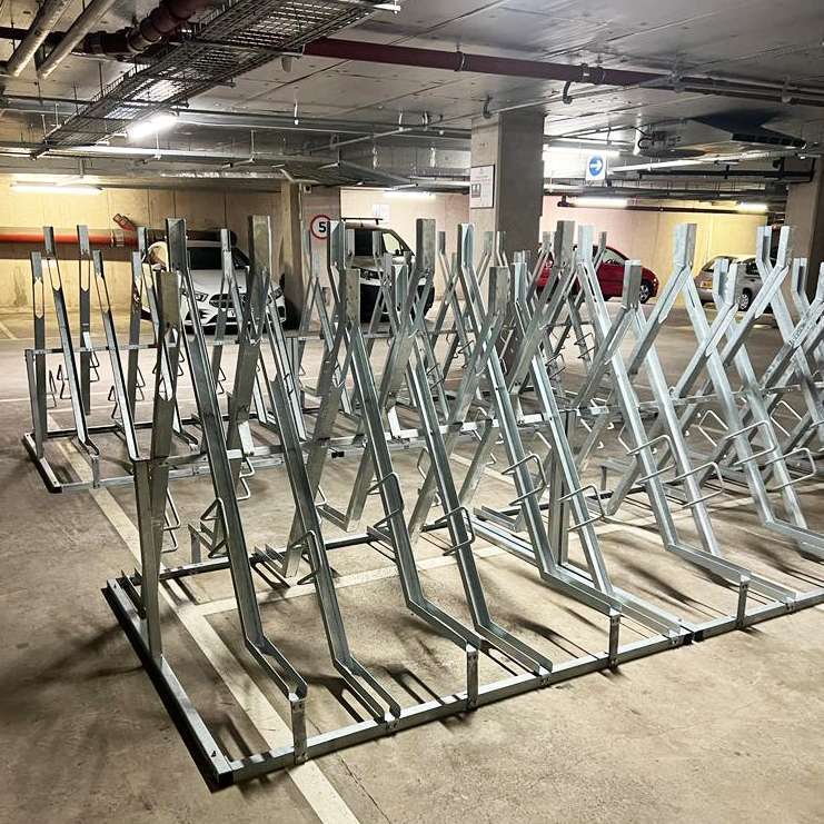 Semi-Vertical Cycle Parking