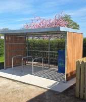 Solar powered e-bike charging cycle parking